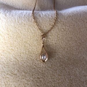 Faux Caged Pearl necklace